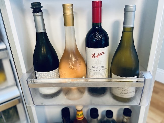 You can chill bottles of red wines in your fridge