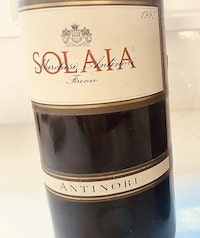 A bottle of Solaia by Antinori from 1997 Super Tuscans can age