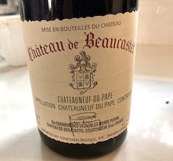 Chateauneuf du Pape is a red wine from France with good spice for Thanksgiving dinner