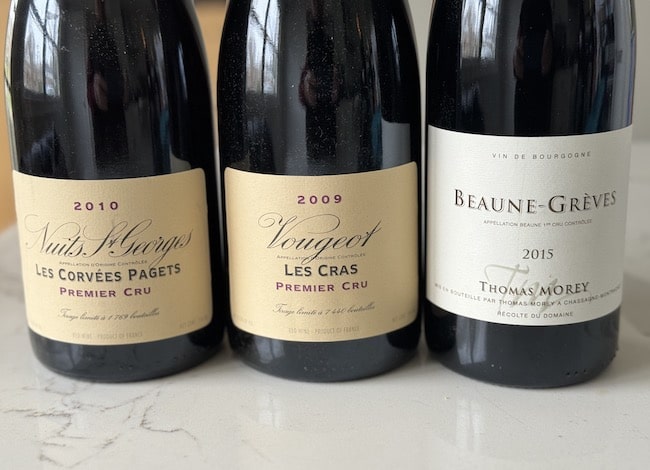 Premier Crus red wines from Burgundy that are Pinot Noir